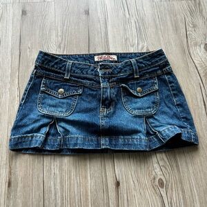 Paris Blues Vintage Pleated Jean Mini Skirt